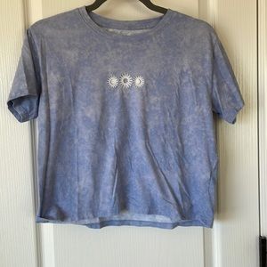 Hollister must have blue embroider crop top